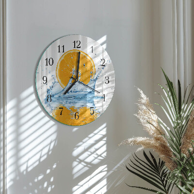Wanduhr glas rund Orangenwasser
