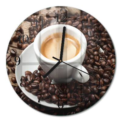 Runde wanduhr Eine Tasse Kaffee