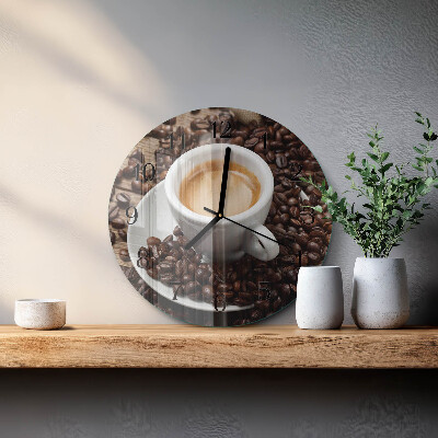 Runde wanduhr Eine Tasse Kaffee
