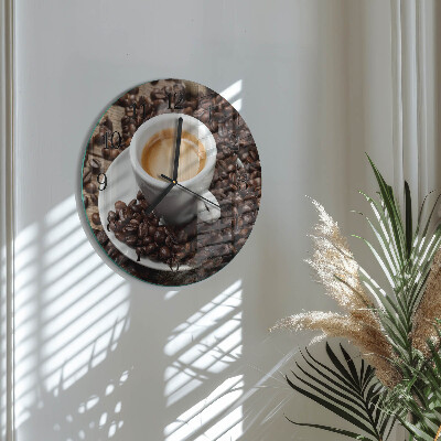 Runde wanduhr Eine Tasse Kaffee