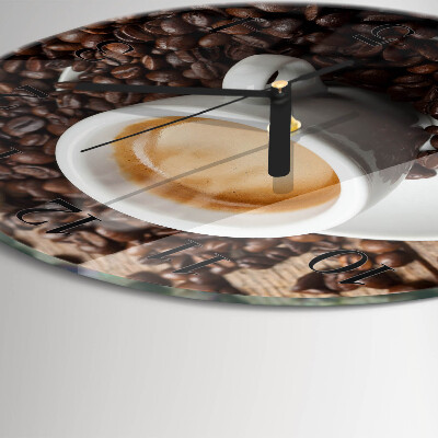 Runde wanduhr Eine Tasse Kaffee