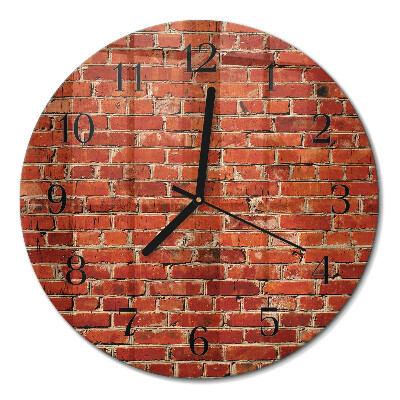 Wanduhr glas rund Ziegelmauer