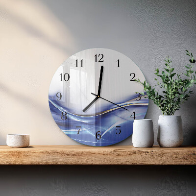 Glas wanduhr mit motiv rund Abstrakte Linien