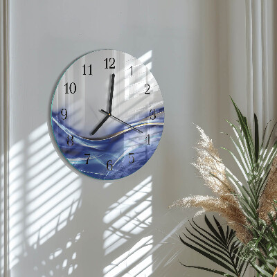 Glas wanduhr mit motiv rund Abstrakte Linien