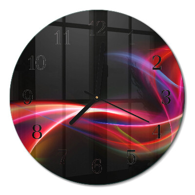 Runde wanduhr aus glas Abstrakte Linien