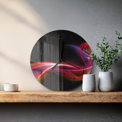 Runde wanduhr aus glas Abstrakte Linien