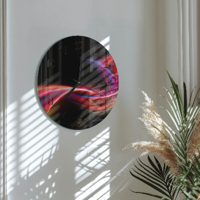 Runde wanduhr aus glas Abstrakte Linien