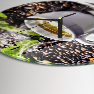 Wanduhr glas rund Eine Tasse Kaffee