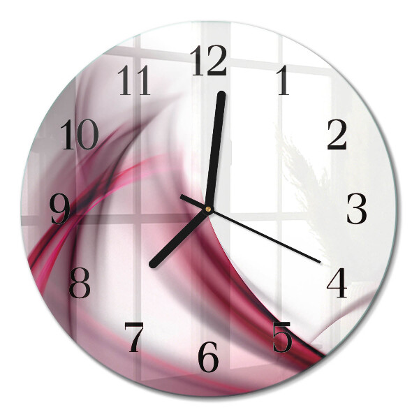 Runde wanduhr aus glas Abstrakte Linien