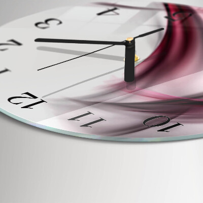 Runde wanduhr aus glas Abstrakte Linien