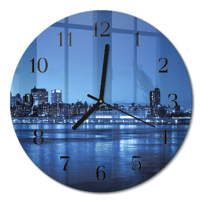 Glas wanduhr mit motiv rund Horizont