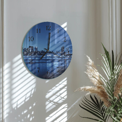 Glas wanduhr mit motiv rund Horizont