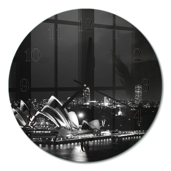 Runde wanduhr aus glas Sydney Horizon