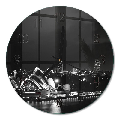Runde wanduhr aus glas Sydney Horizon
