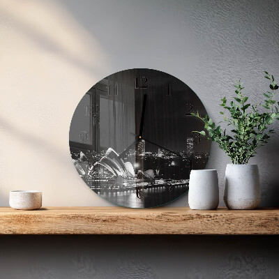 Runde wanduhr aus glas Sydney Horizon
