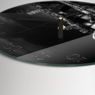 Runde wanduhr aus glas Sydney Horizon