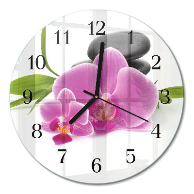 Runde wanduhr Orchidee