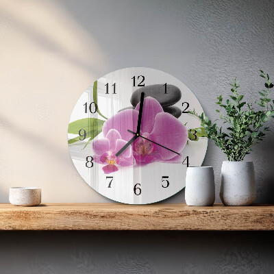 Runde wanduhr Orchidee