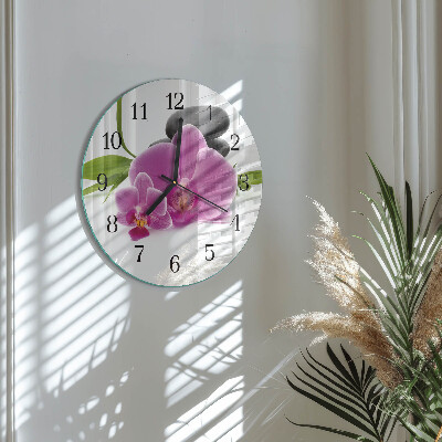 Runde wanduhr Orchidee