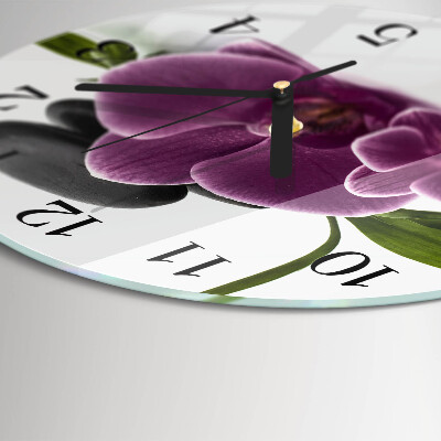 Runde wanduhr Orchidee