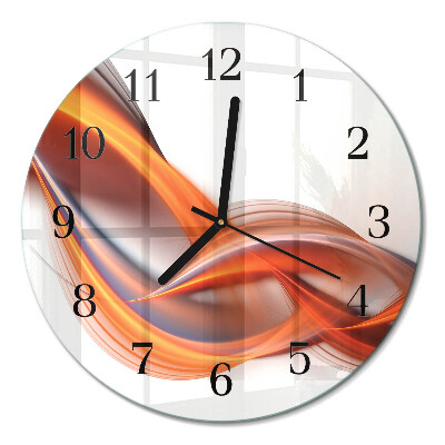 Wanduhr glas rund Abstrakter Rauch