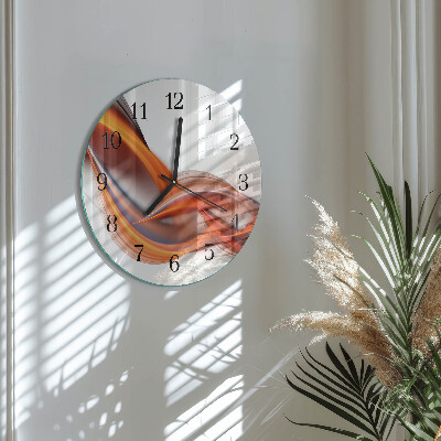 Wanduhr glas rund Abstrakter Rauch