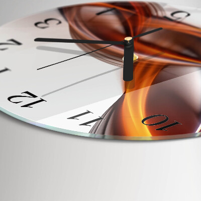 Wanduhr glas rund Abstrakter Rauch