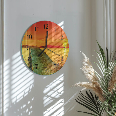 Runde wanduhr aus glas Brücke