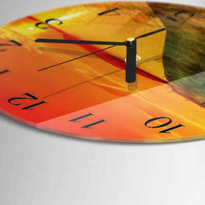 Runde wanduhr aus glas Brücke