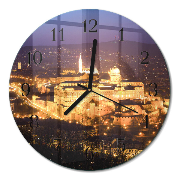 Glas wanduhr mit motiv rund Budapest