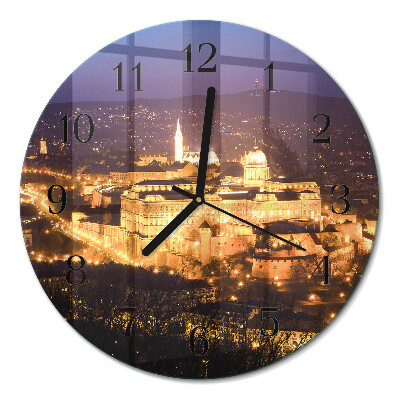 Glas wanduhr mit motiv rund Budapest