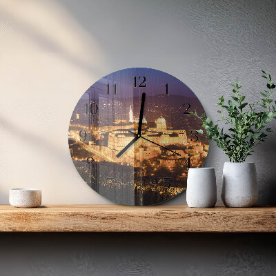 Glas wanduhr mit motiv rund Budapest