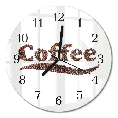 Wanduhr glas rund Kaffee 