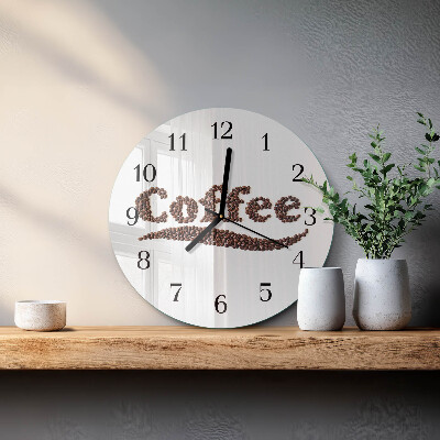 Wanduhr glas rund Kaffee 