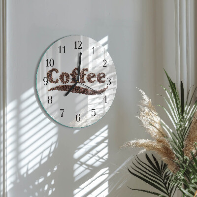 Wanduhr glas rund Kaffee 