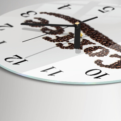 Wanduhr glas rund Kaffee 