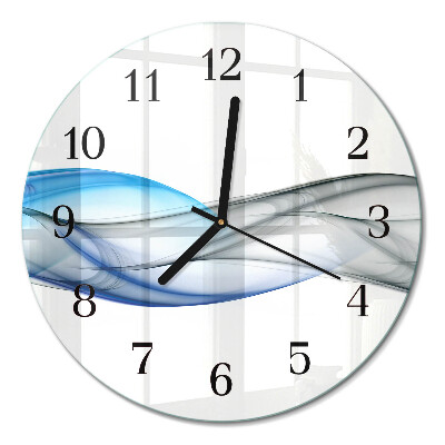 Wanduhr glas rund Abstrakter Rauch