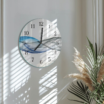 Wanduhr glas rund Abstrakter Rauch