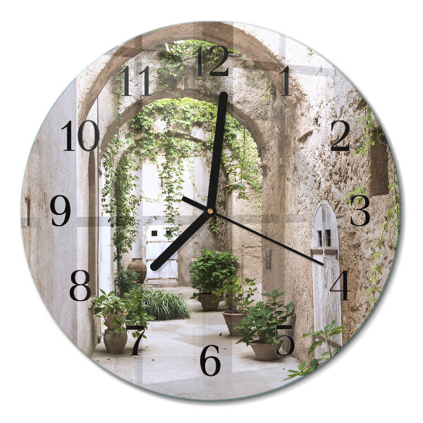 Wanduhr glas rund Pflanzenallee