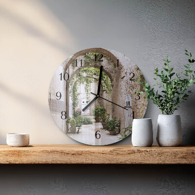 Wanduhr glas rund Pflanzenallee