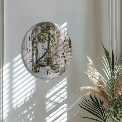 Wanduhr glas rund Pflanzenallee