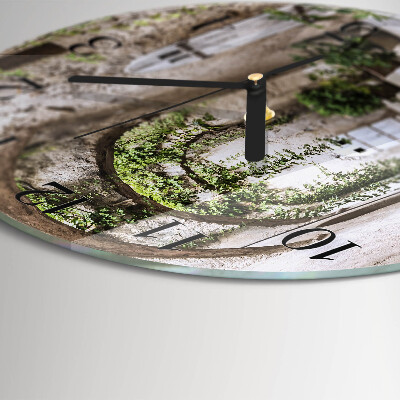 Wanduhr glas rund Pflanzenallee