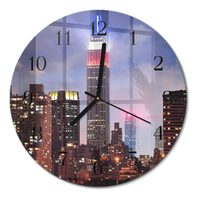 Runde wanduhr aus glas Horizont