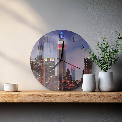 Runde wanduhr aus glas Horizont