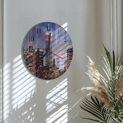 Runde wanduhr aus glas Horizont