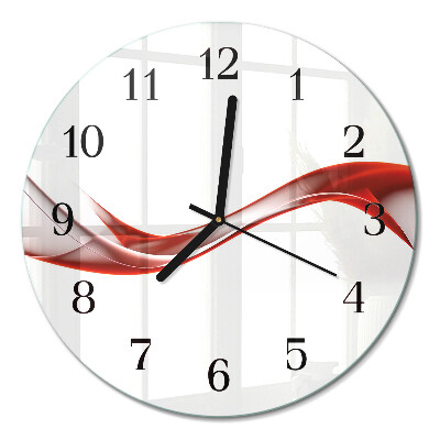 Runde wanduhr aus glas Abstrakte Linien