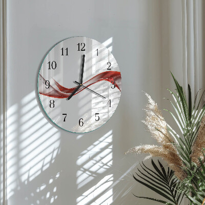 Runde wanduhr aus glas Abstrakte Linien