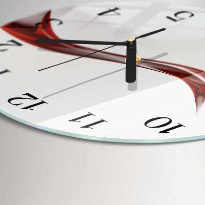 Runde wanduhr aus glas Abstrakte Linien