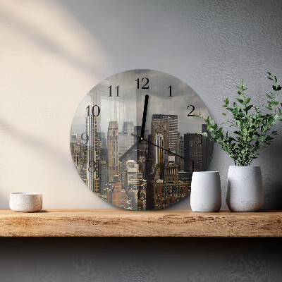Glas wanduhr mit motiv rund Horizont