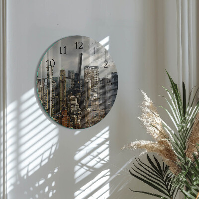 Glas wanduhr mit motiv rund Horizont